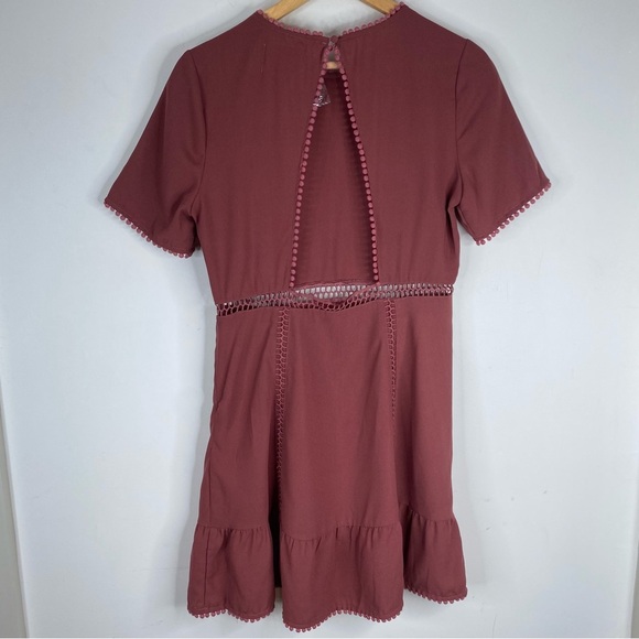 NWT Moon River Dress L Short Sleeve Mini Cut Out Boho Tuckernuck Anthropologie - Picture 6 of 12